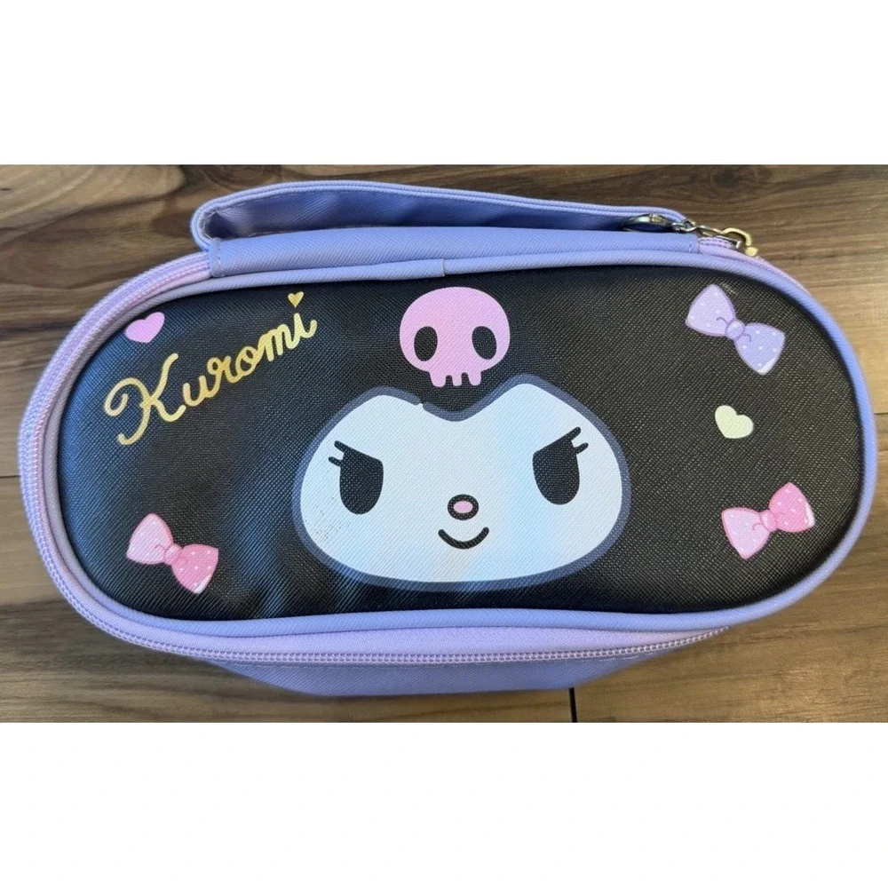 Sanrio Kuromi Pencil Case Cosmetic Storage Organizer Purple Zip